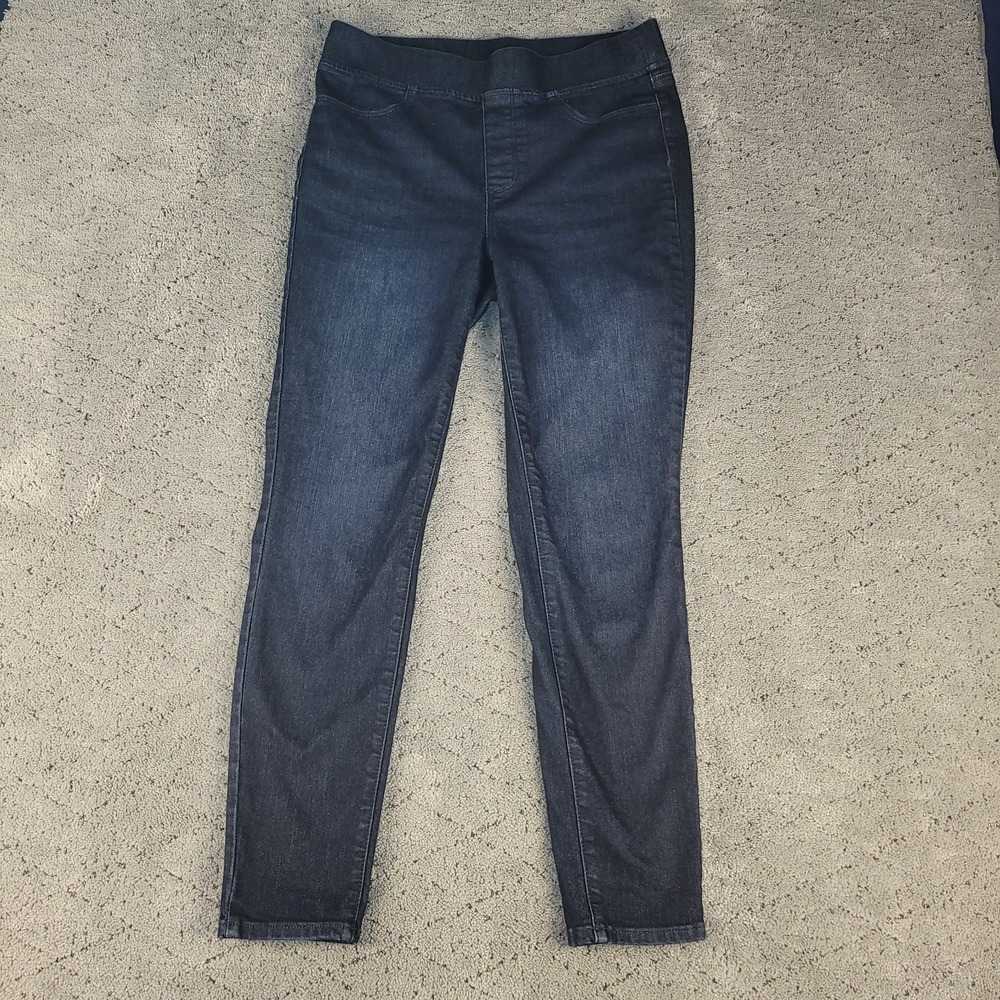 Talbots Jeans Womens 8 Blue Pull On Jegging Elastic Waist Shaping Stretch‎ Denim